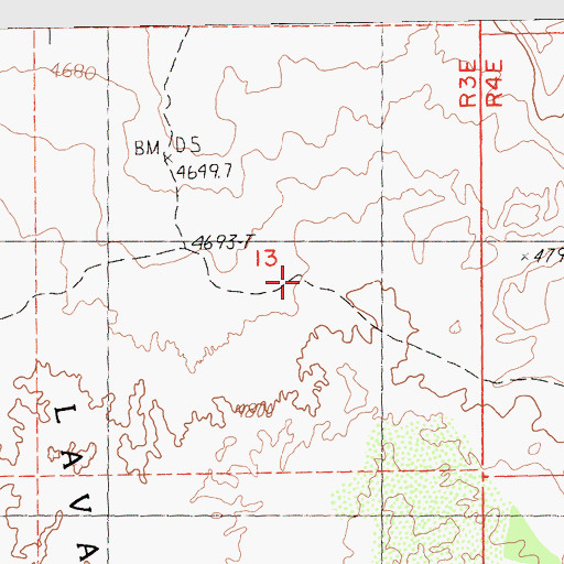 Topographic Map of Whitney Butte Trail, CA
