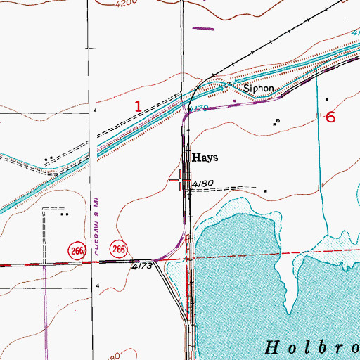 Topographic Map of Hays, CO