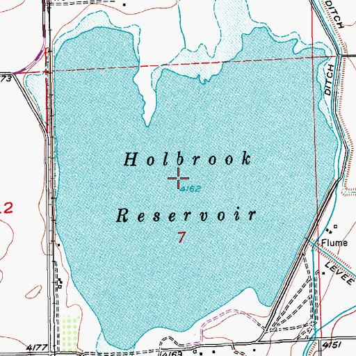 Topographic Map of Holbrook Reservoir, CO
