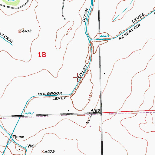 Topographic Map of Holbrook Outlet Ditch, CO