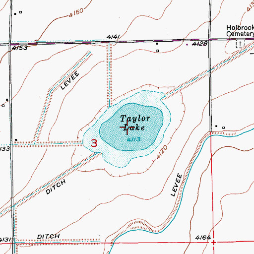Topographic Map of Taylor Lake, CO