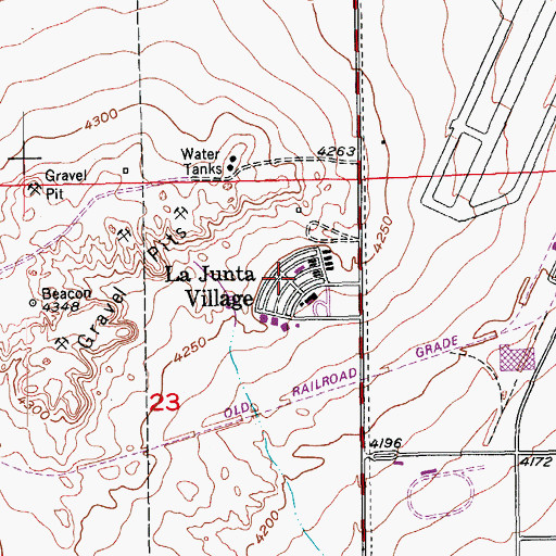 Topographic Map of La Junta Village, CO