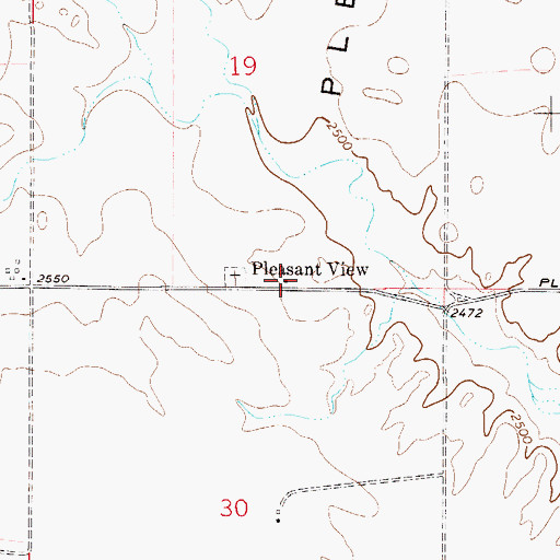 Topographic Map of Pleasant View Cemetery, MT