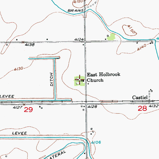 Topographic Map of East Holbrook Church, CO