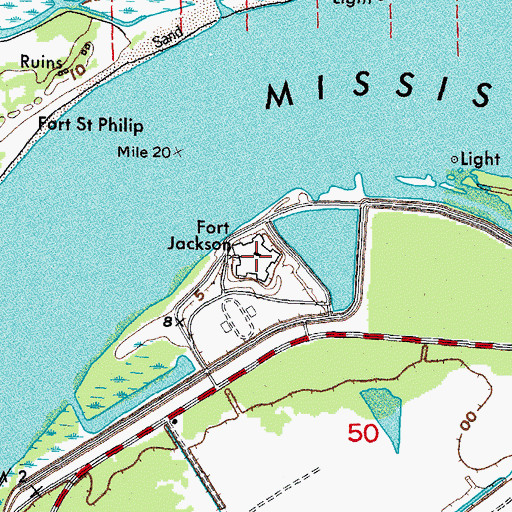 Topographic Map of Battery Ransom (historical), LA