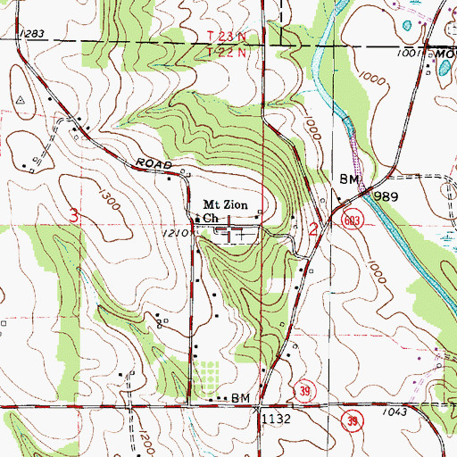 Topographic Map of Mount Zion Lutheran Cemetery, OH