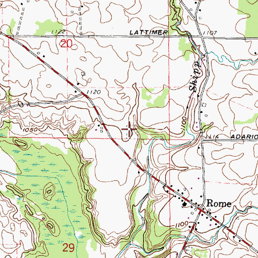 Topographic Map of Presbyterian Cemetery, OH