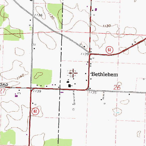 Topographic Map of Bethlehem Cemetery, OH