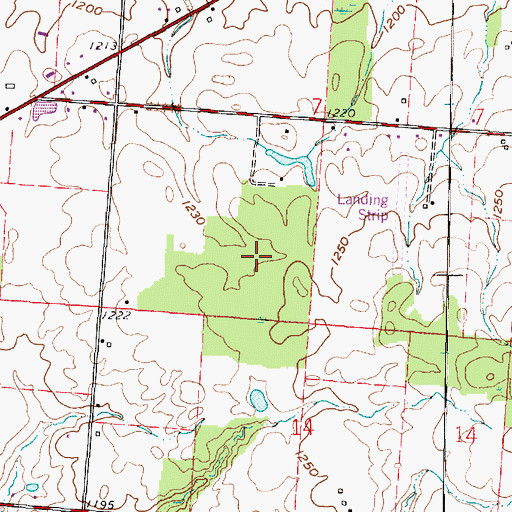 Topographic Map of Morris Woods State Nature Preserve, OH
