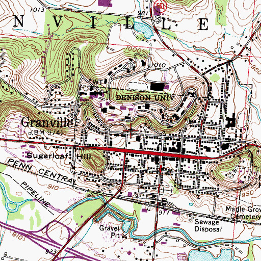 Topographic Map of Cleveland Hall, OH