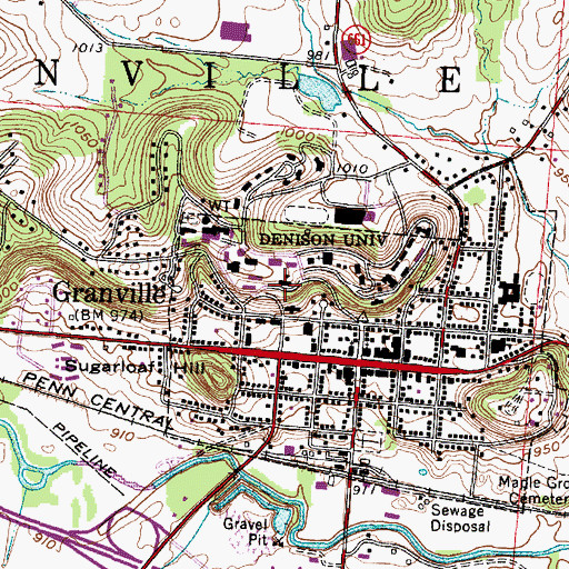 Topographic Map of Doane Administration Building, OH
