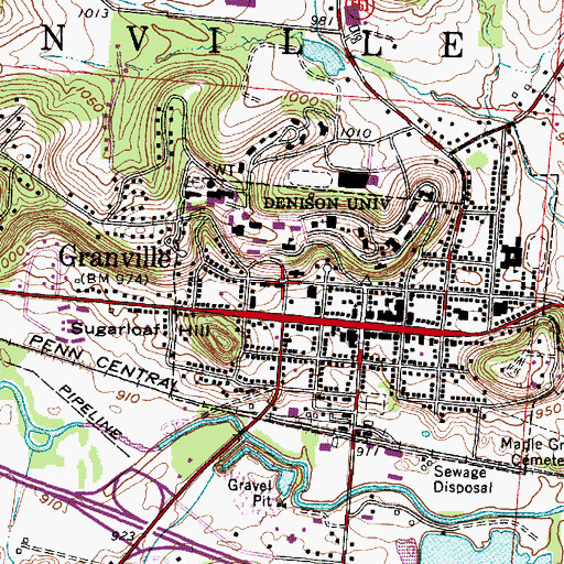 Topographic Map of Doane Dance Building, OH