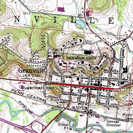 Topographic Map of Fellows Hall, OH