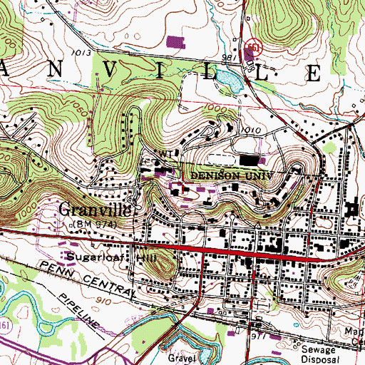 Topographic Map of Herrick Hall, OH