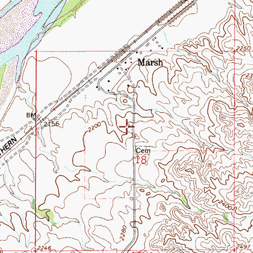 Topographic Map of Missouri Lutheran Cemetery, MT