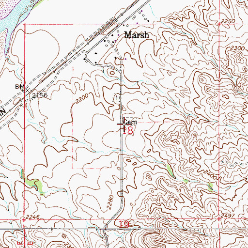 Topographic Map of Jehovah Lutheran Cemetery, MT