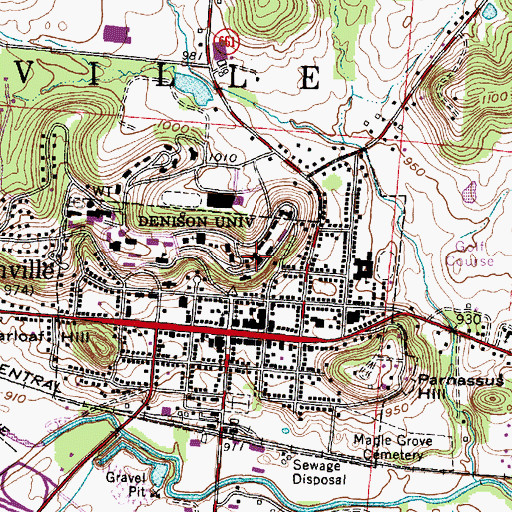 Topographic Map of Huffman Hall, OH