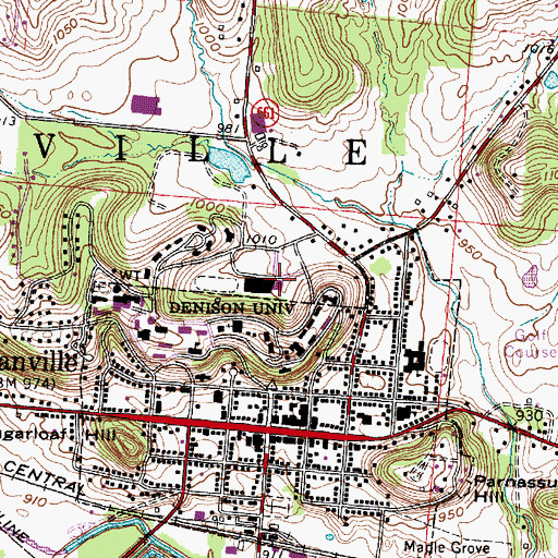 Topographic Map of Mitchell Recreation and Athletics Center, OH