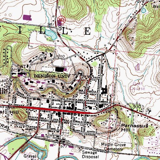 Topographic Map of Shepardson Hall, OH