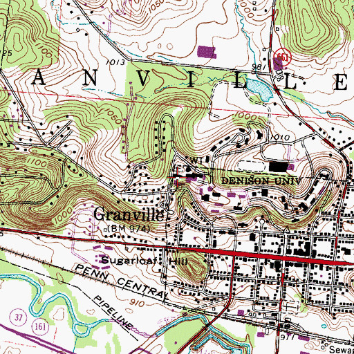Topographic Map of Smith Hall, OH