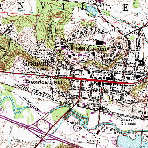 Topographic Map of Stone Hall, OH