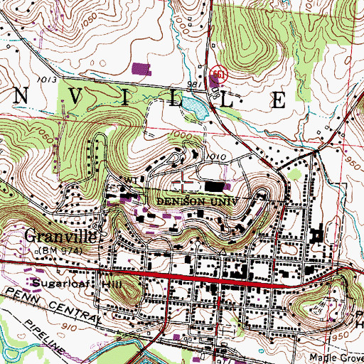 Topographic Map of Piper Stadium, OH