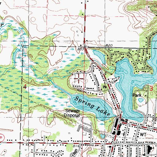 Topographic Map of Pardeeville Cemetery, WI