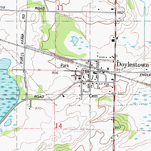 Topographic Map of Saint Patricks Catholic Cemetery, WI