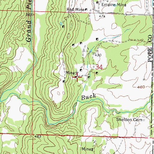 Topographic Map of Slapout Mine, IL