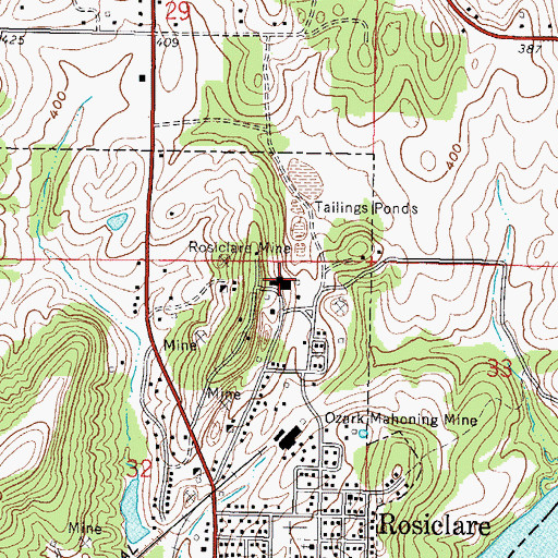 Topographic Map of Hillside Mine, IL