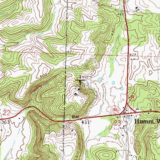Topographic Map of Humm Mine, IL