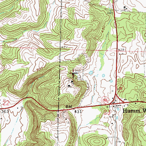 Topographic Map of Humm Mine, IL