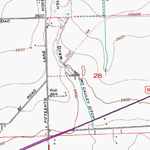 Topographic Map of John Donlon Draw, CO