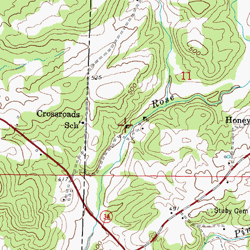 Topographic Map of Knox Shaft Rose Creek Mine, IL