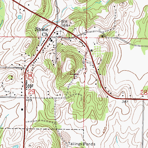 Topographic Map of Number 6 Shaft Eureka Mine, IL