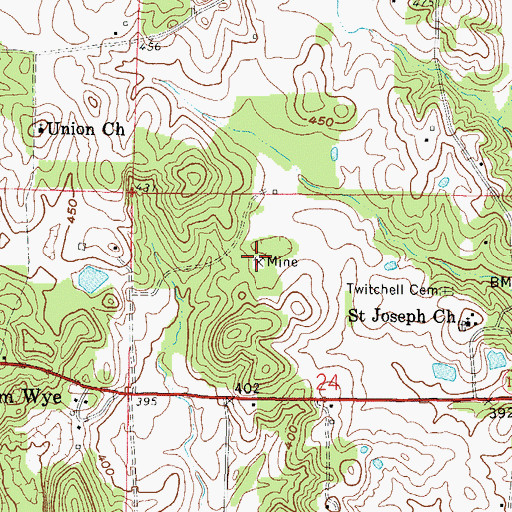 Topographic Map of Pell Mine, IL
