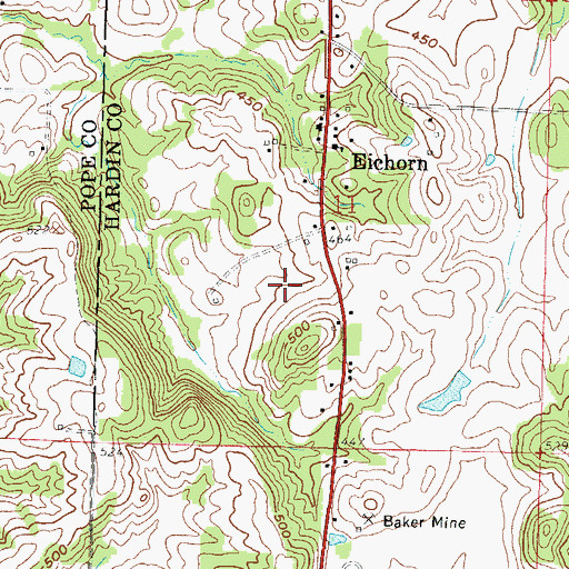 Topographic Map of Sheldon Mine, IL