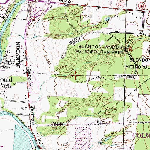 Topographic Map of Hickory Grove Reservable Area, OH