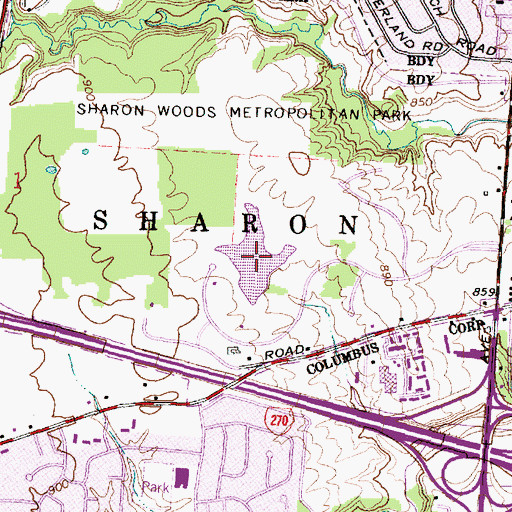 Topographic Map of Schrock Lake, OH