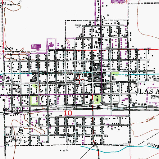 Topographic Map of Las Animas, CO