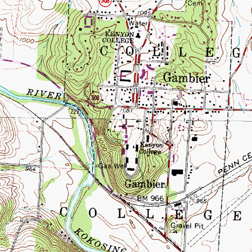 Topographic Map of Chalmers Library, OH
