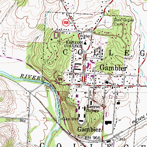 Topographic Map of Davis House, OH