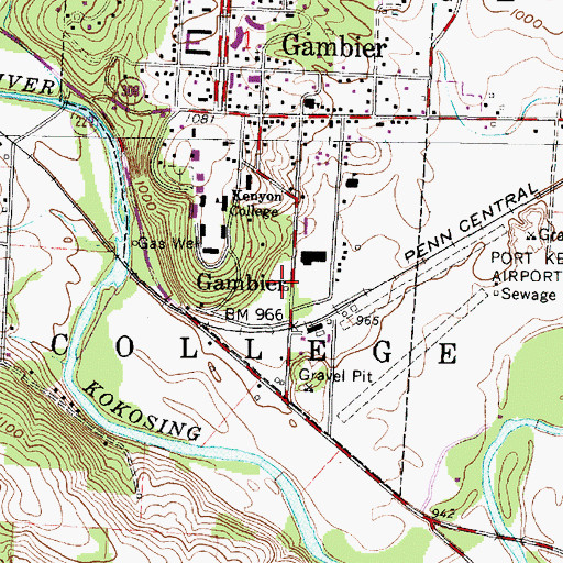 Topographic Map of Ernst Athletic-Recreation-Convocation Center, OH