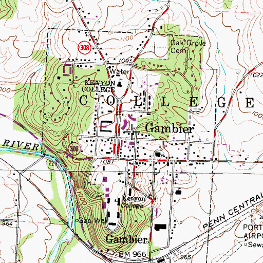 Topographic Map of Gund Commons, OH