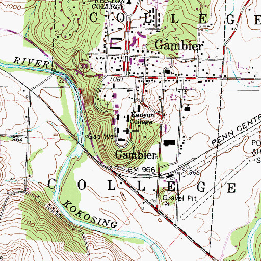 Topographic Map of Leonard Hall, OH