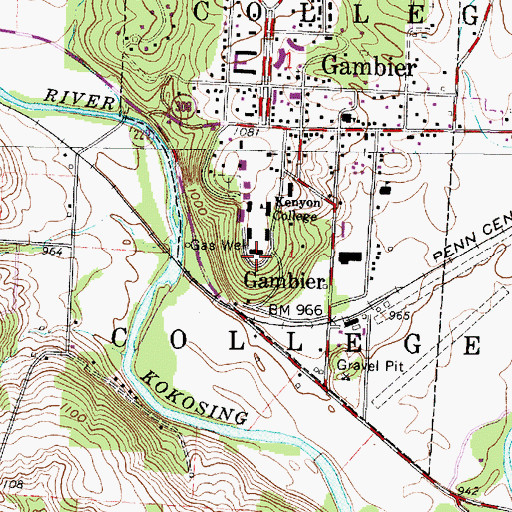 Topographic Map of Manning Hall, OH