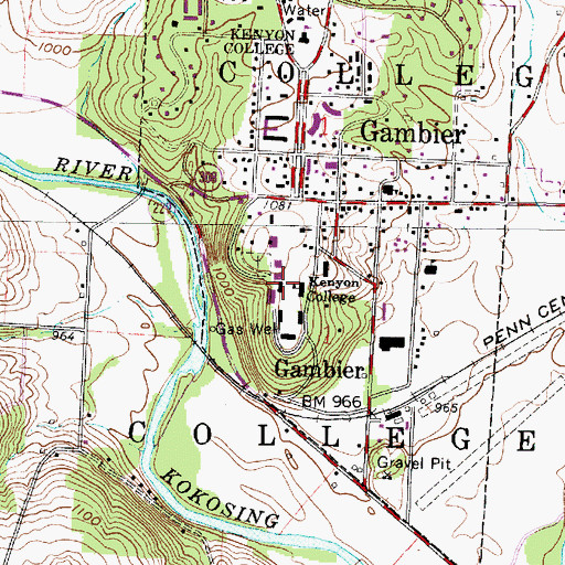 Topographic Map of Samuel Mather Hall, OH