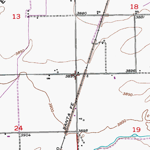 Topographic Map of Keller School, CO