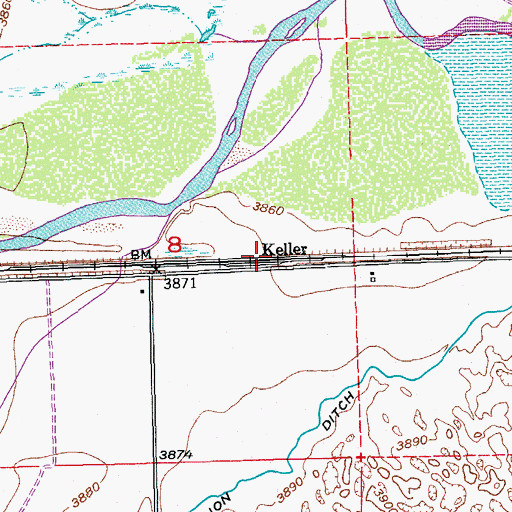 Topographic Map of Keller, CO