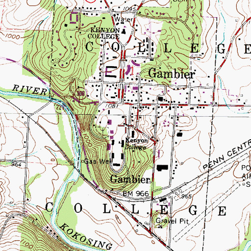 Topographic Map of Stephens Hall, OH
